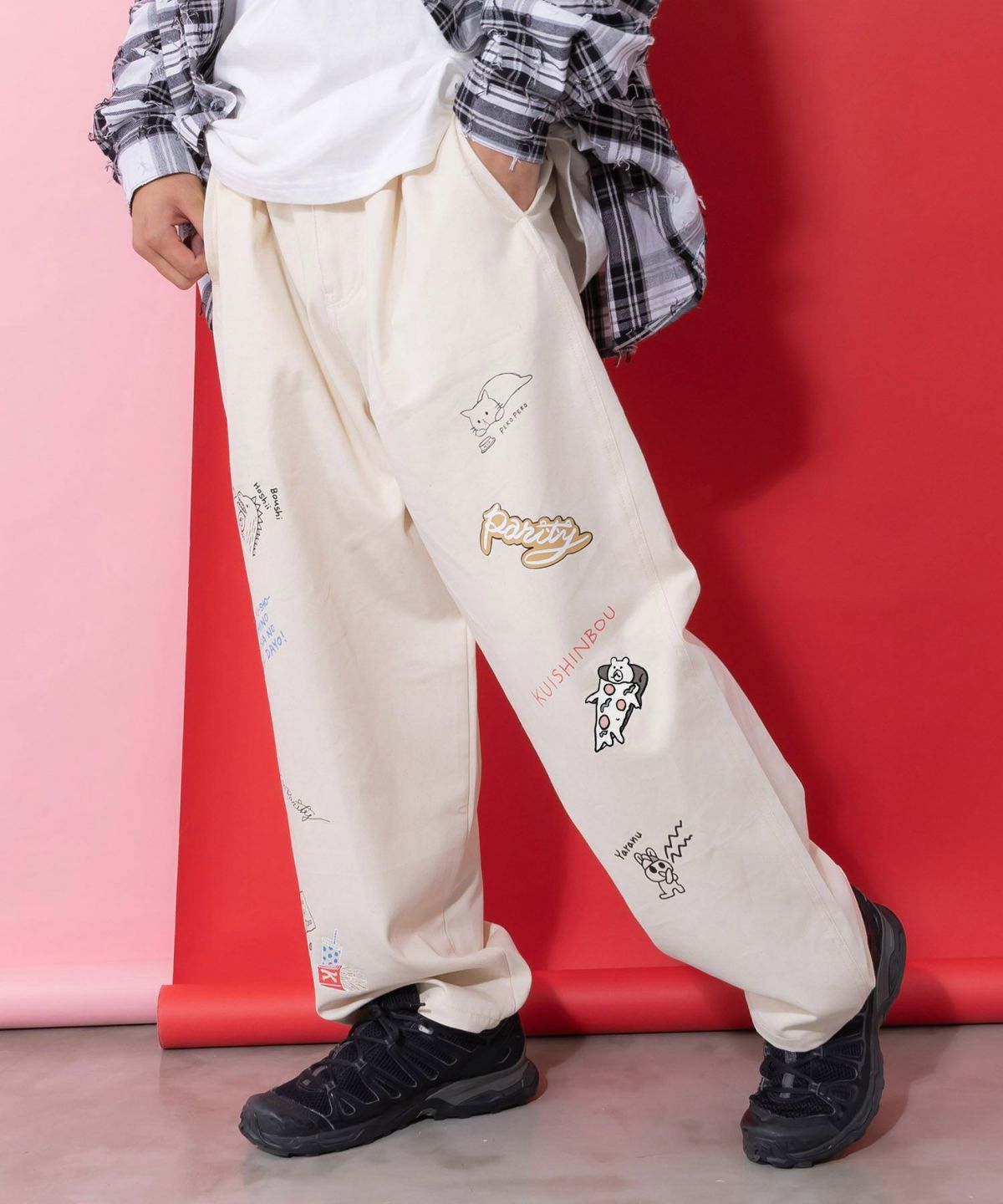 らくがき風ワッペンベルト付きパンツ-13