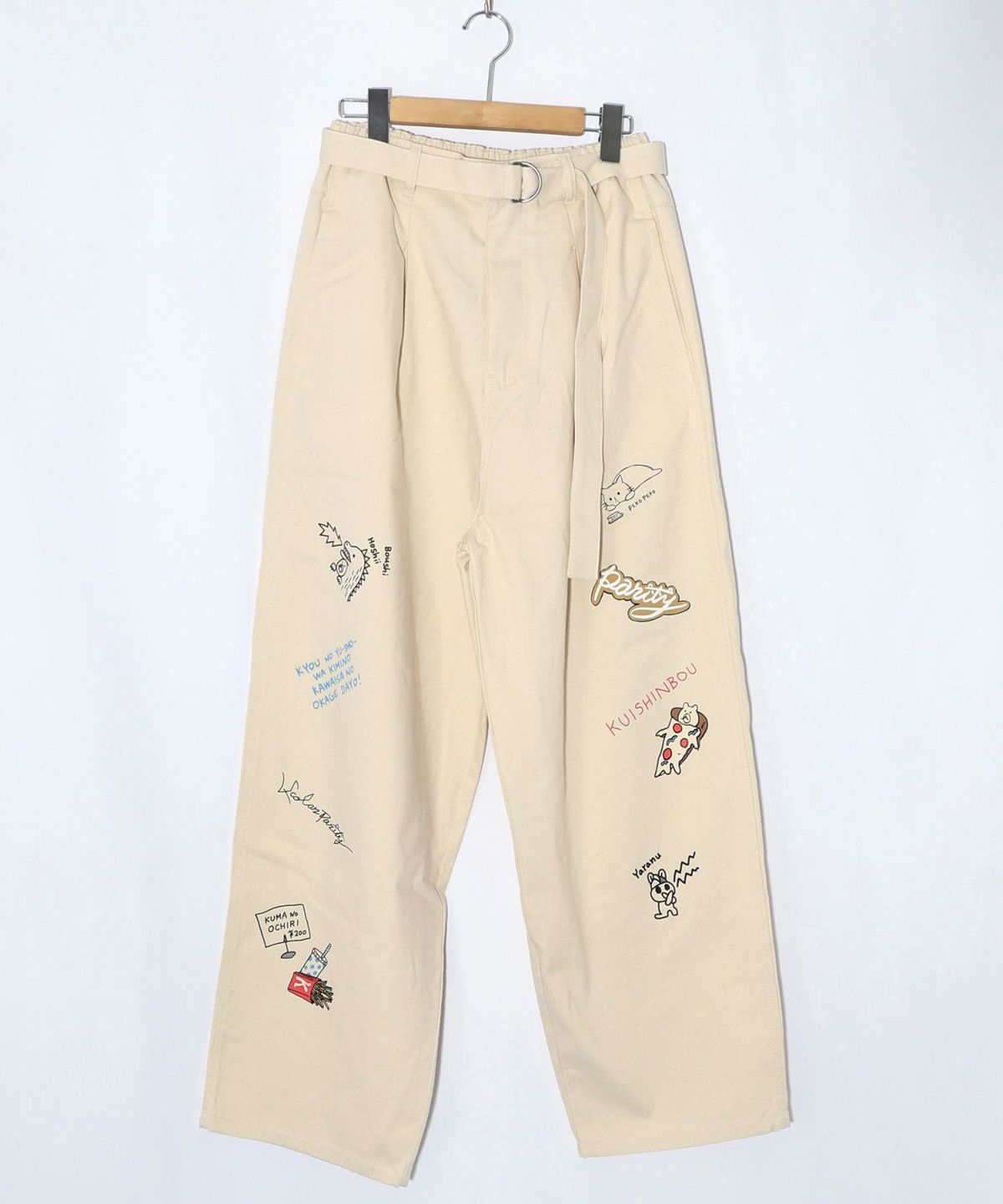 らくがき風ワッペンベルト付きパンツ-18