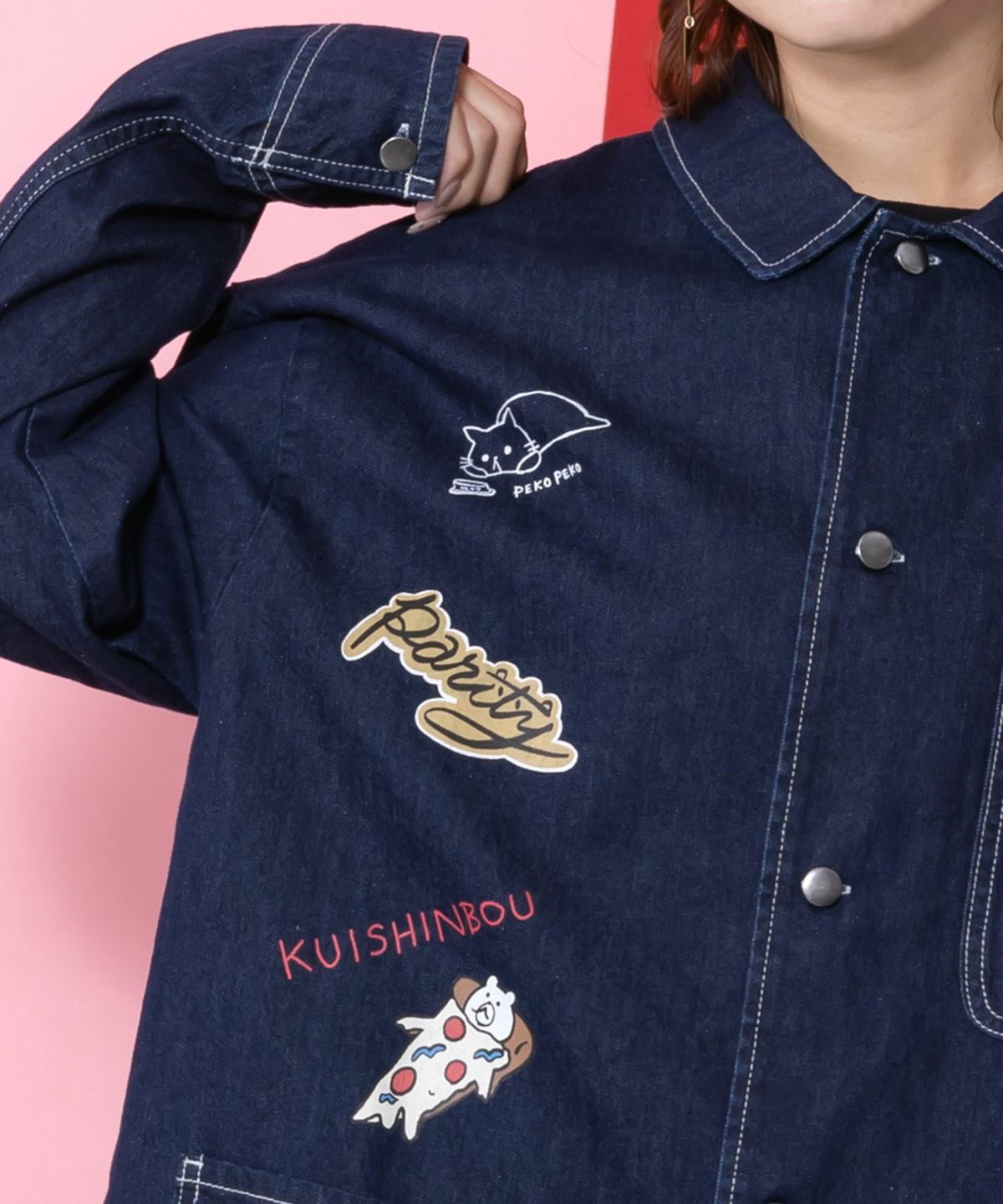 らくがき風ワッペンシャツジャケット-7