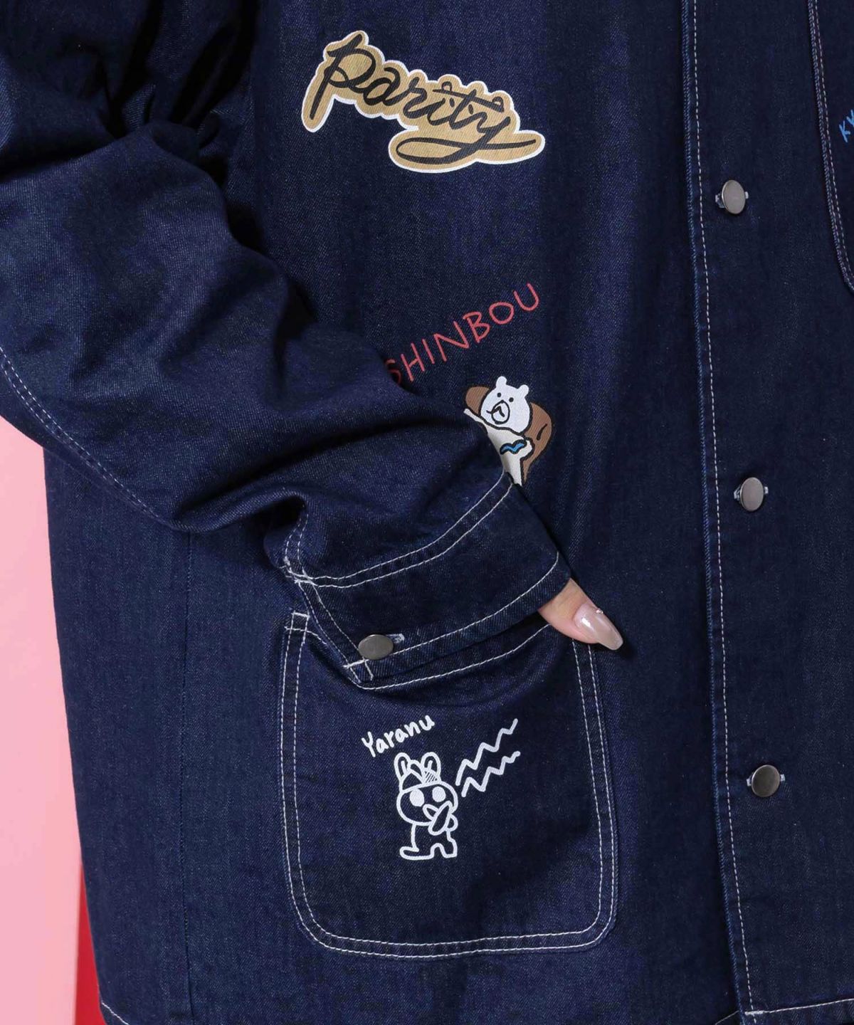 らくがき風ワッペンシャツジャケット-8