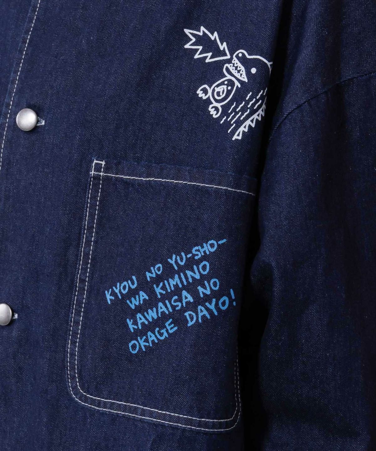 らくがき風ワッペンシャツジャケット-9