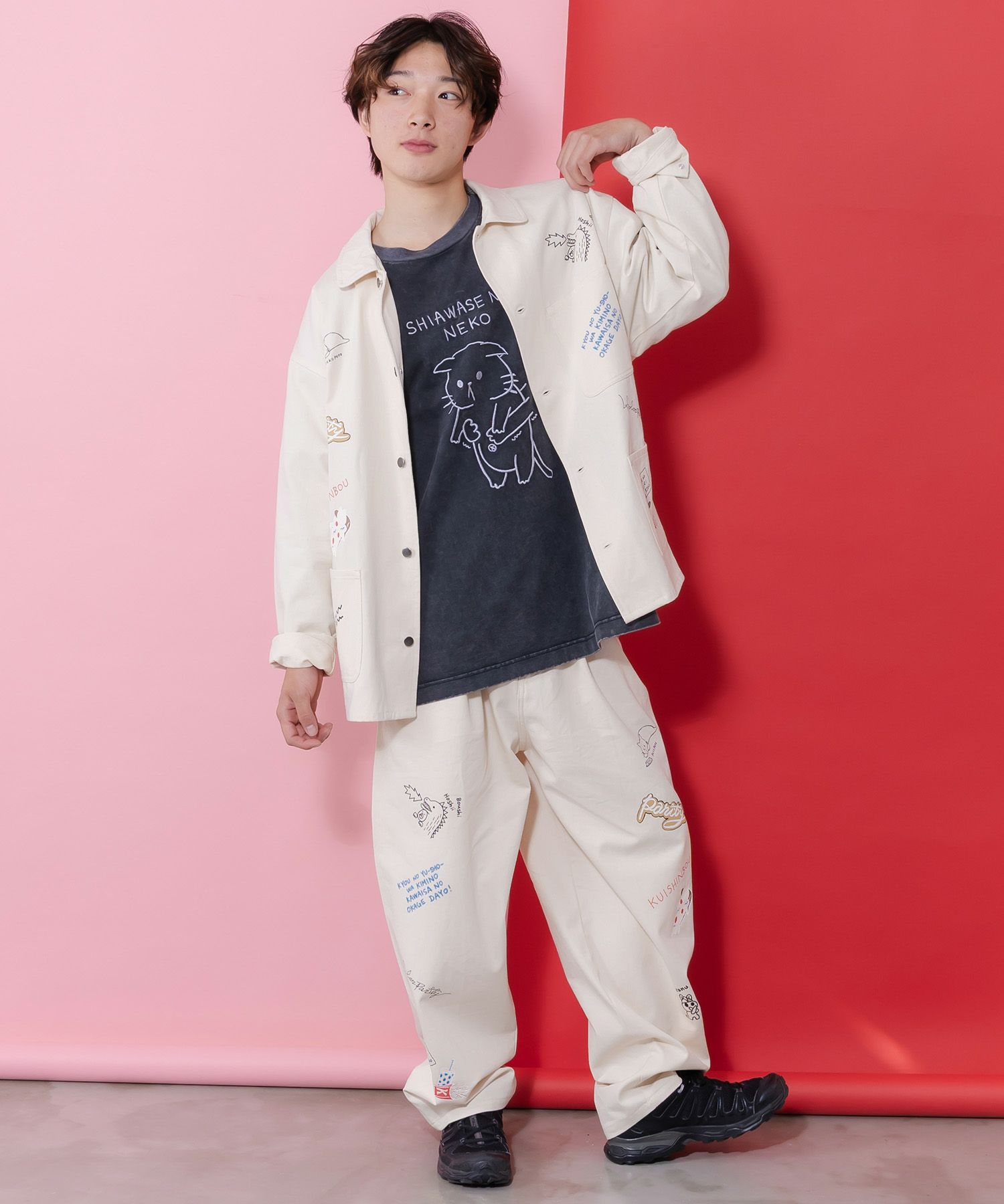 361101：らくがき風ワッペンシャツジャケットの通販-ScoLar