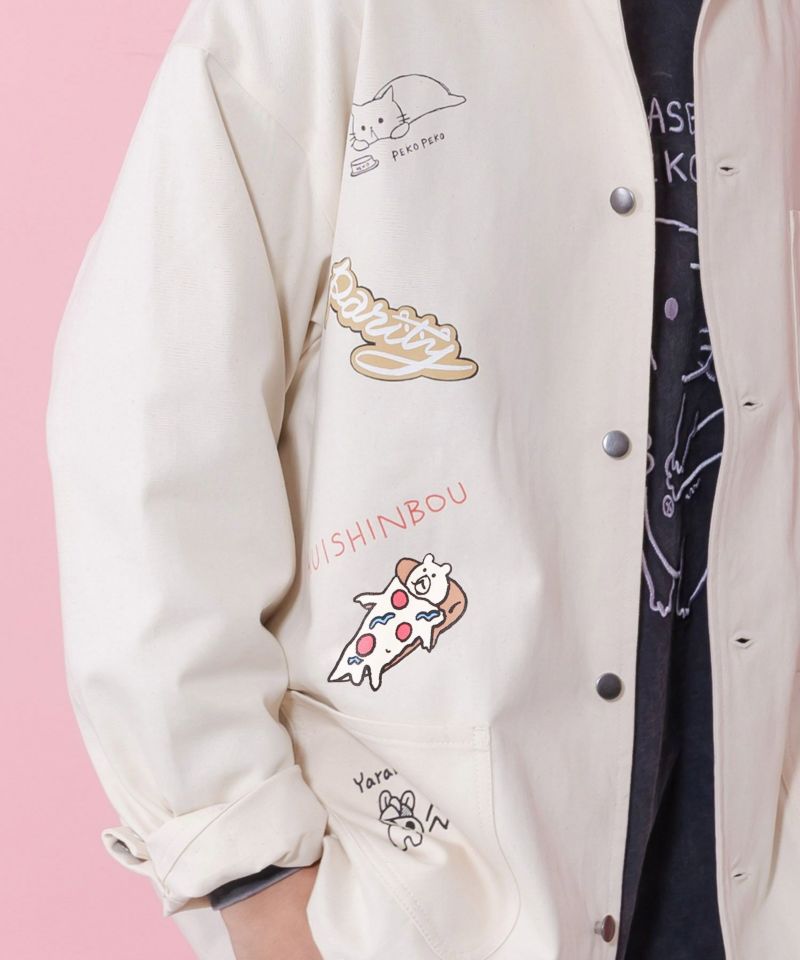 らくがき風ワッペンシャツジャケット-16