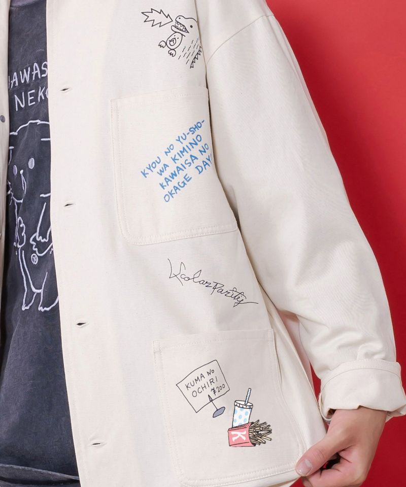 らくがき風ワッペンシャツジャケット-17