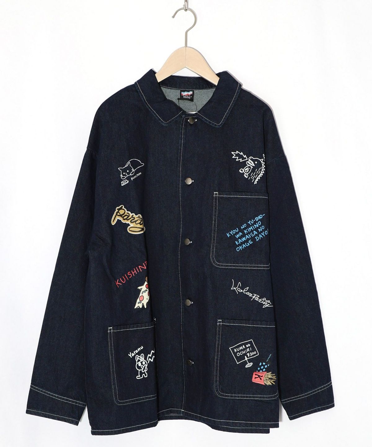 らくがき風ワッペンシャツジャケット-20
