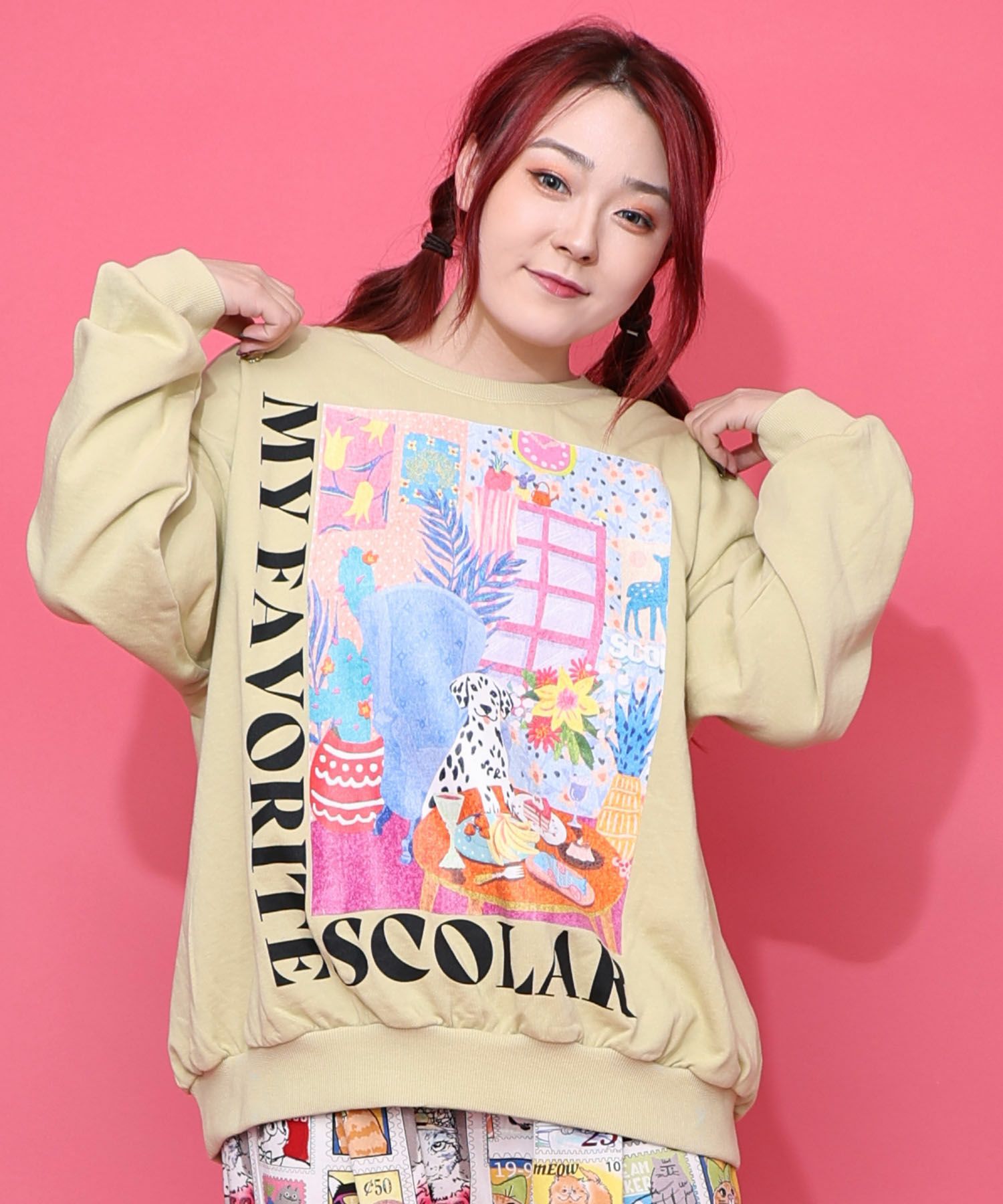 153764：スカラーガーランド柄裏毛チュニックの通販-ScoLar