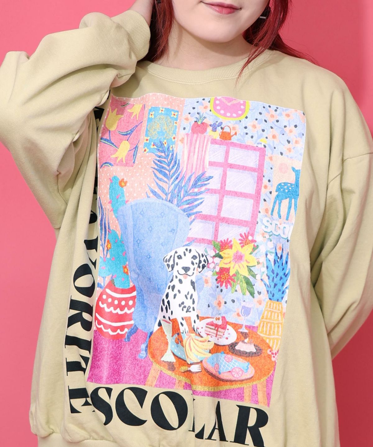 スカラールーム柄裏毛プルオーバー-7