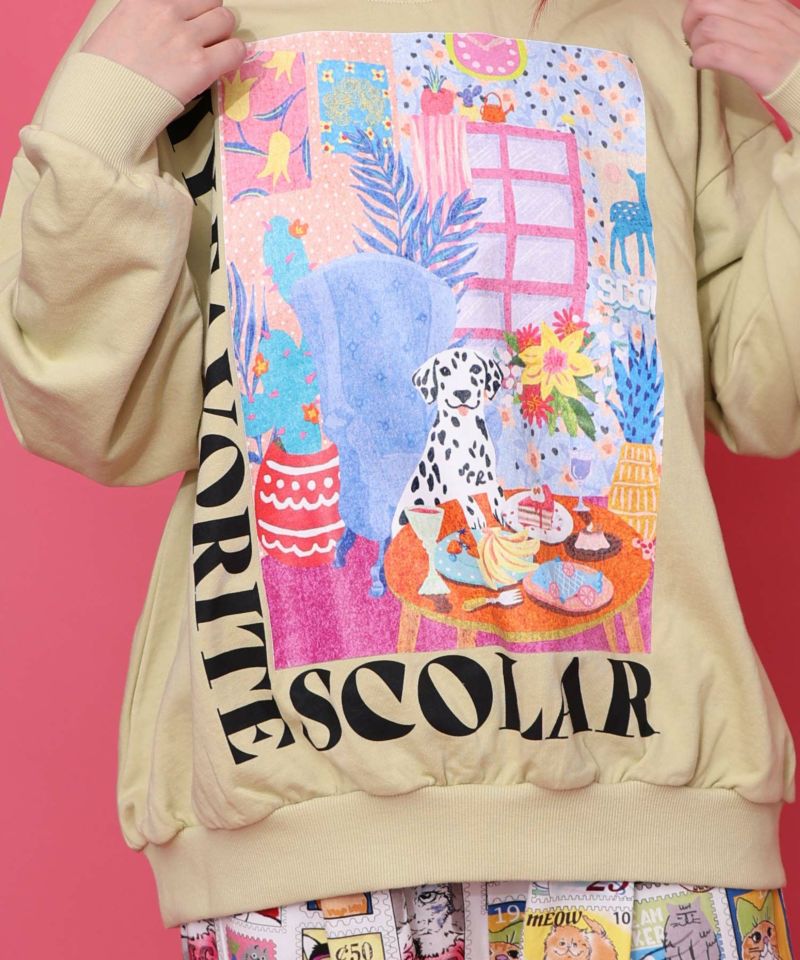 スカラールーム柄裏毛プルオーバー-8