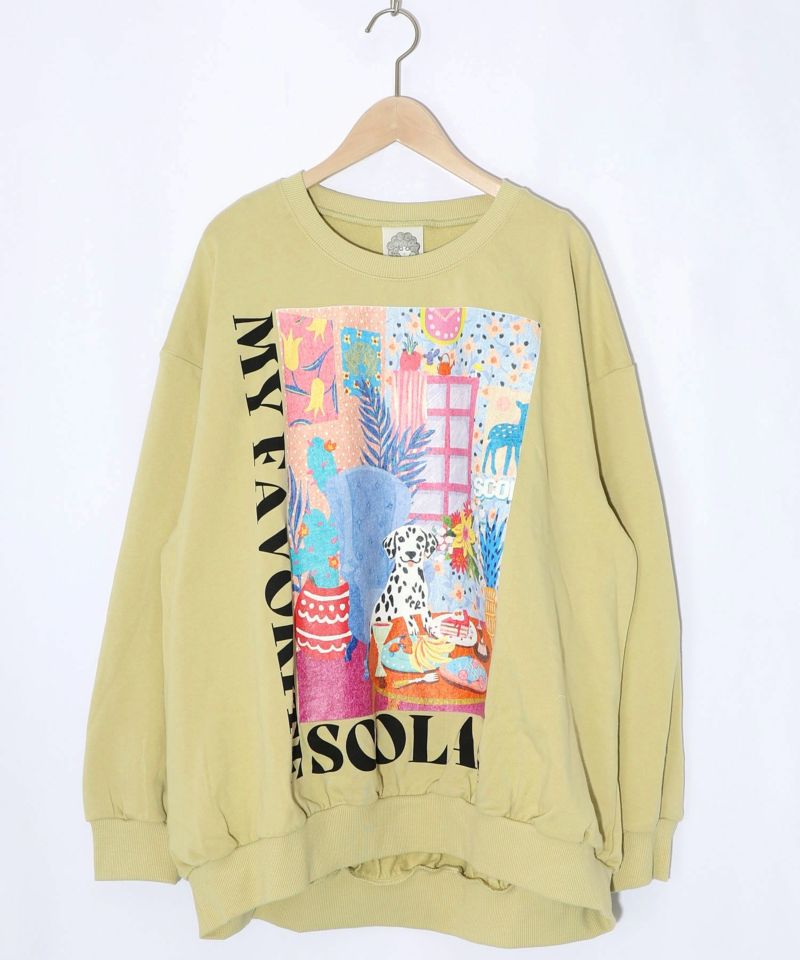 スカラールーム柄裏毛プルオーバー-15