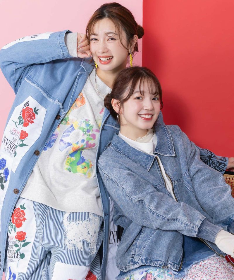 スカラー総柄ロゴアップリケ裏毛プルオーバー-8