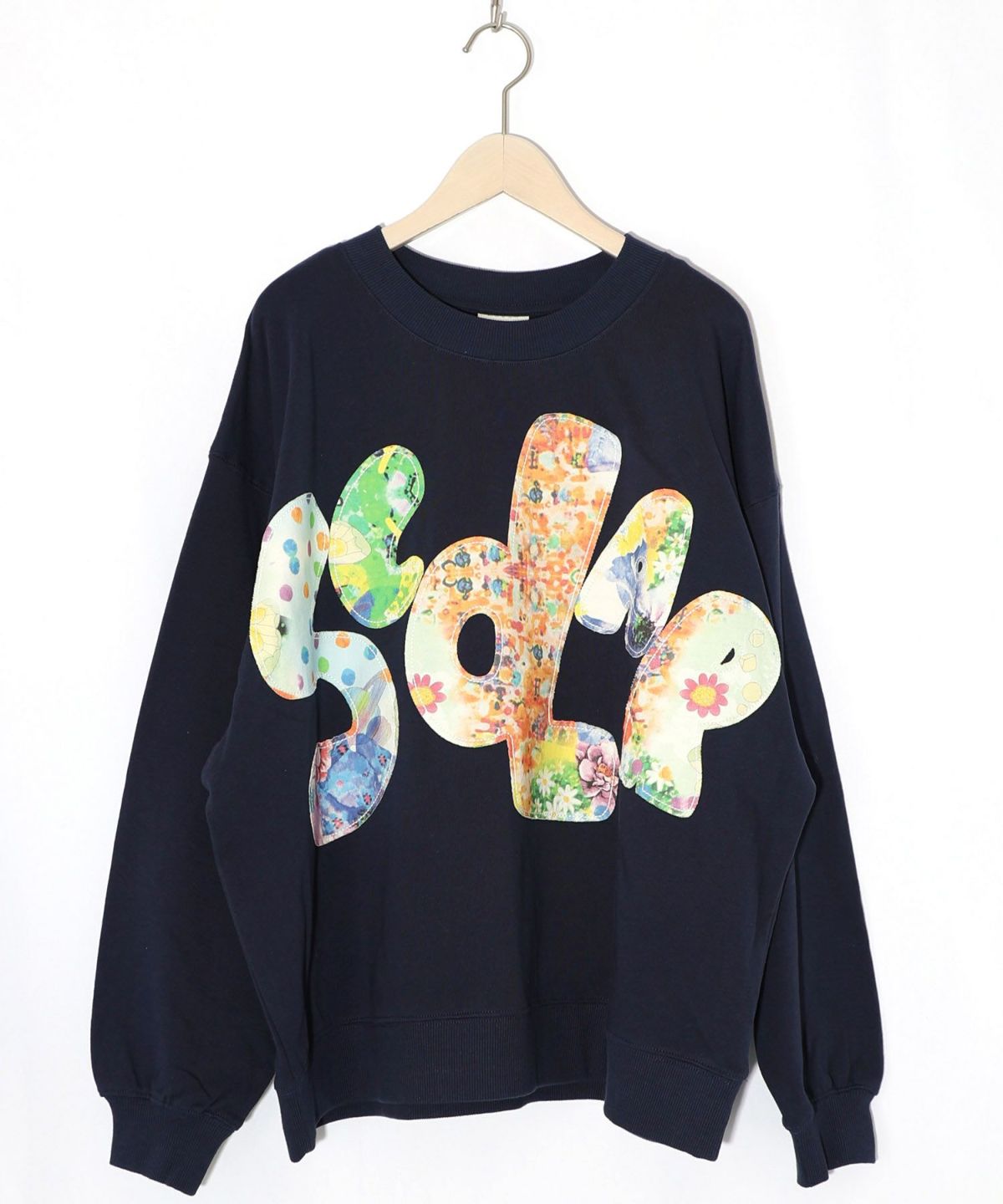 スカラー総柄ロゴアップリケ裏毛プルオーバー-14