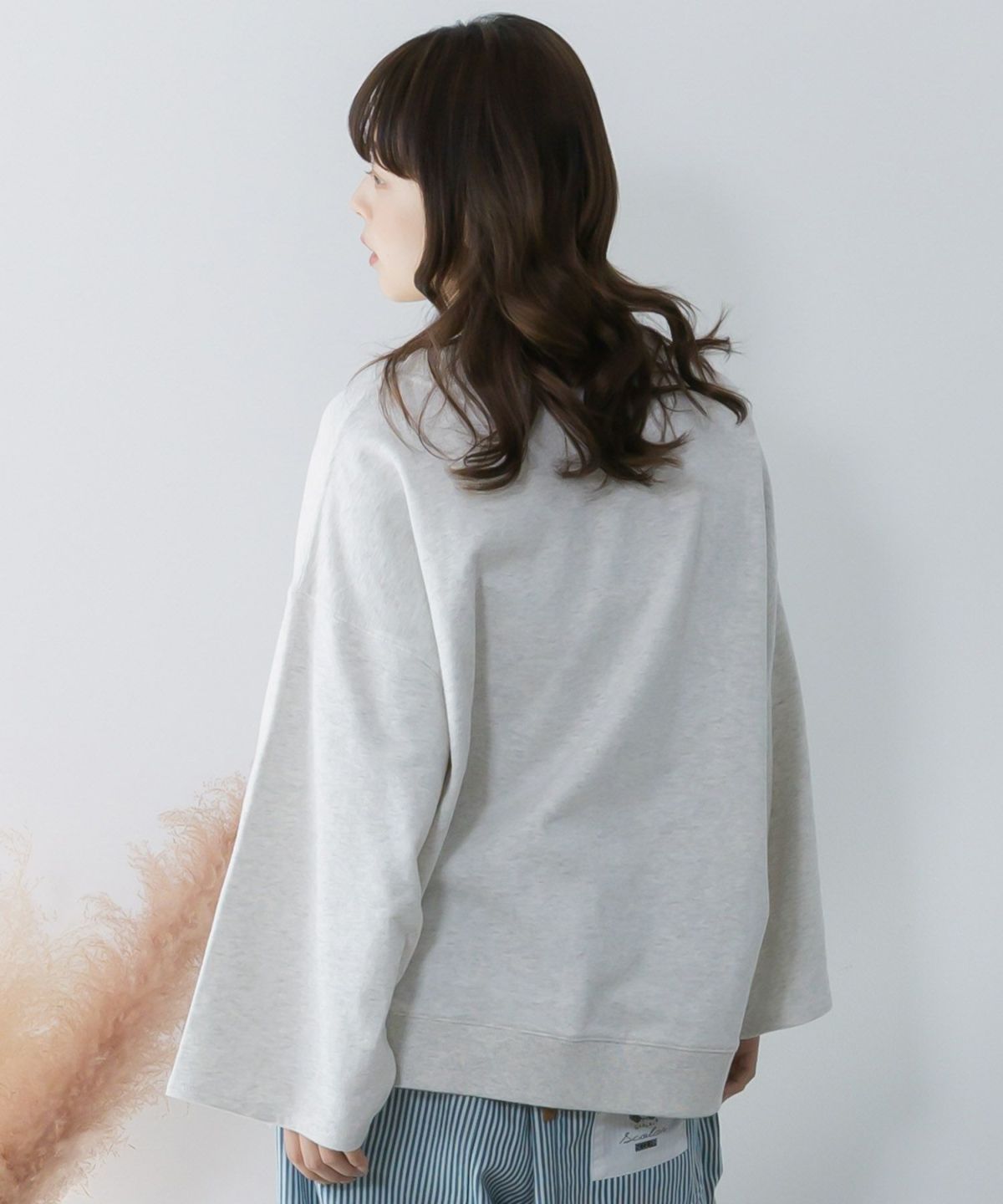 ラメ入りわんにゃん柄裏毛プルオーバー-5