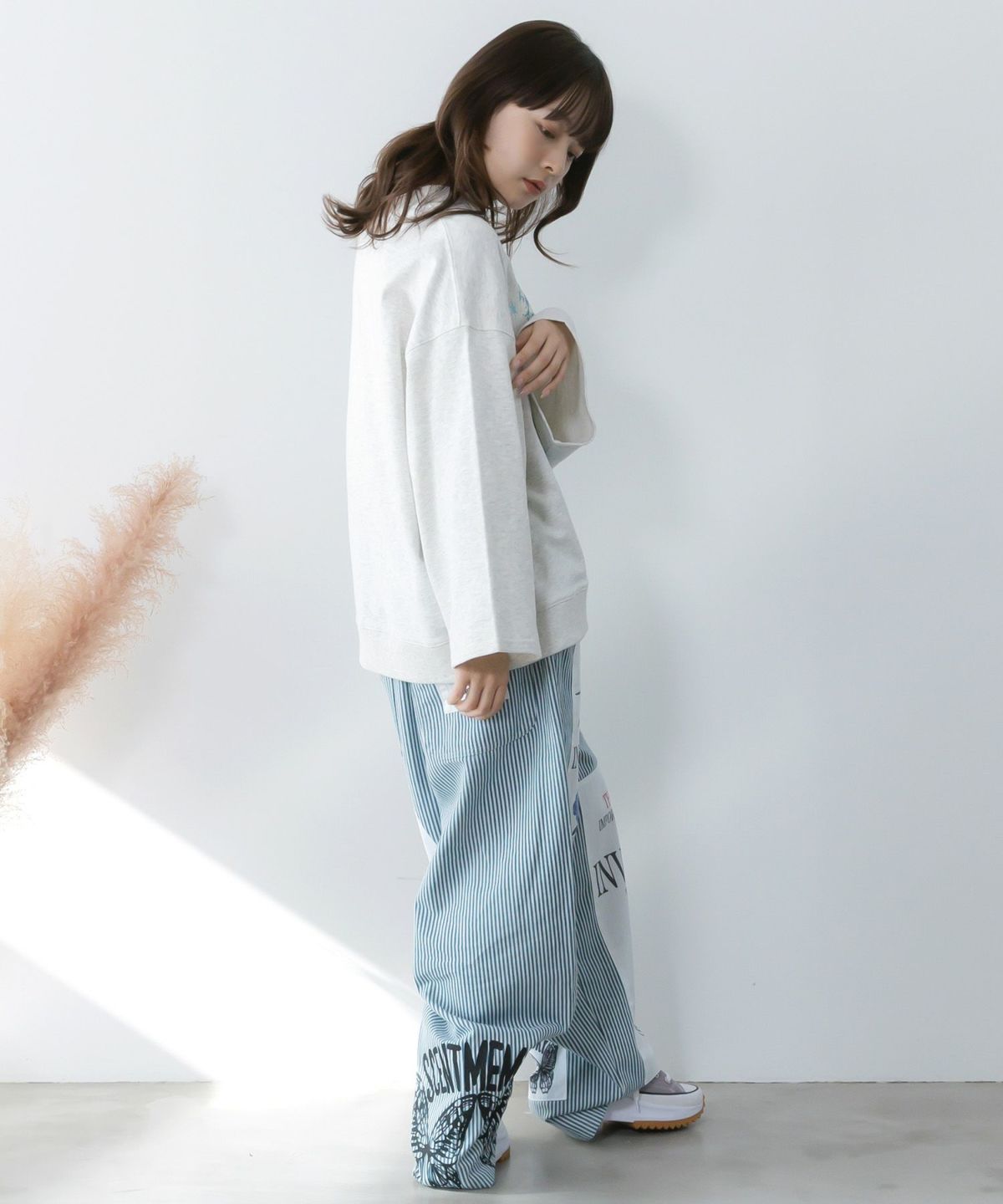 ラメ入りわんにゃん柄裏毛プルオーバー-6