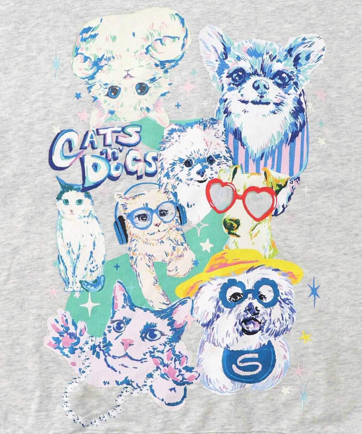 ラメ入りわんにゃん柄裏毛プルオーバー-11