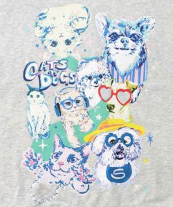 ラメ入りわんにゃん柄裏毛プルオーバー-11