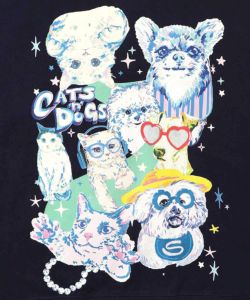 ラメ入りわんにゃん柄裏毛プルオーバー-15