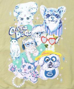 ラメ入りわんにゃん柄裏毛プルオーバー-17