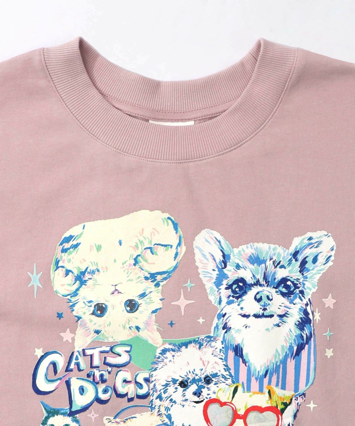 ラメ入りわんにゃん柄裏毛プルオーバー-18