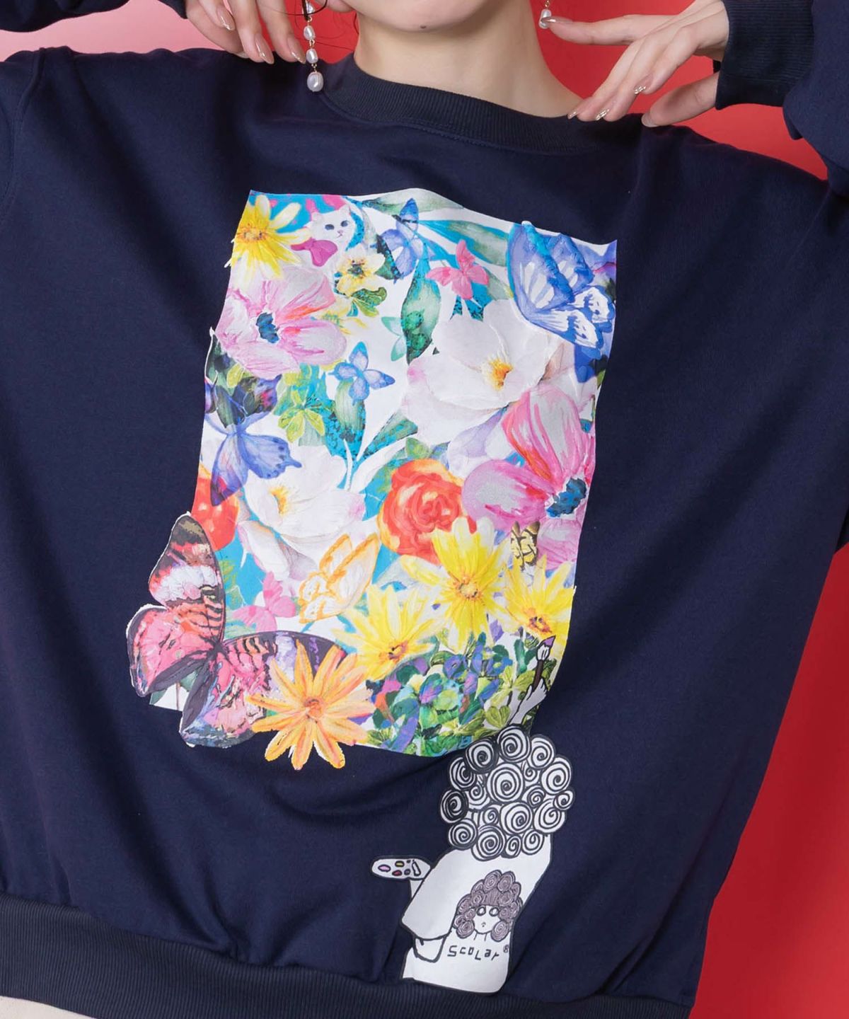 画家スカラーちゃんキャンバス柄プルオーバー-7