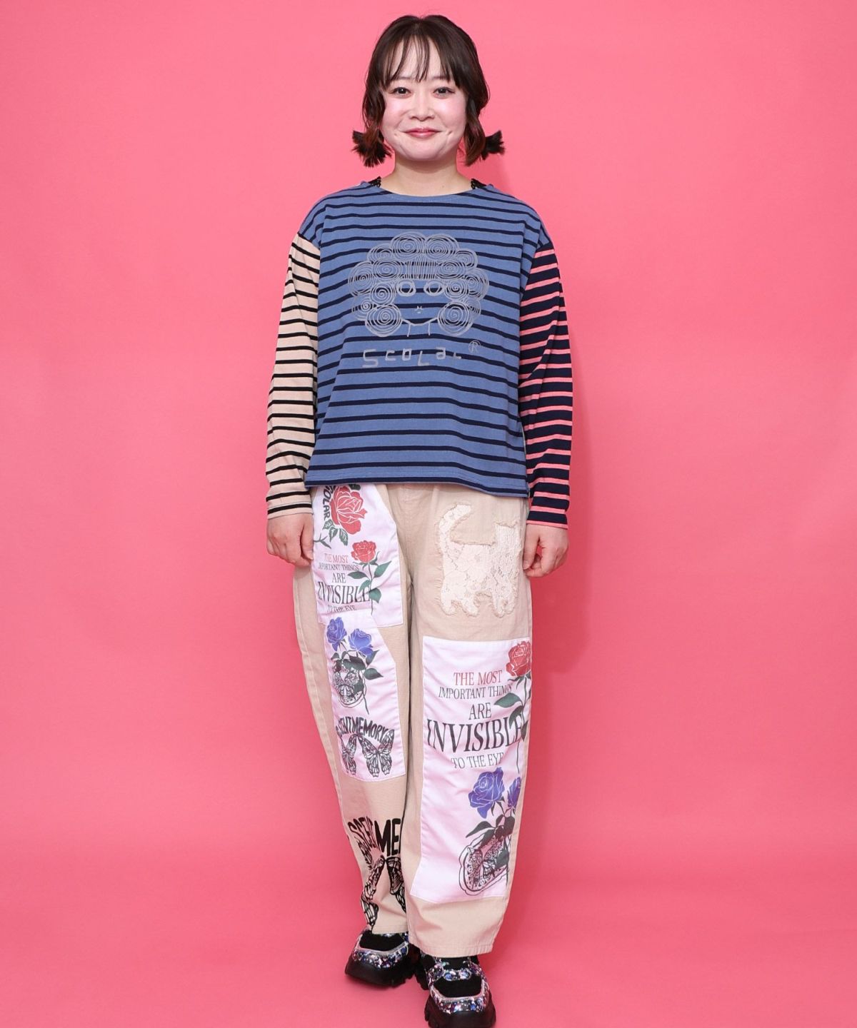 スカラーちゃん×ミックス配色ボーダープルオーバー-2