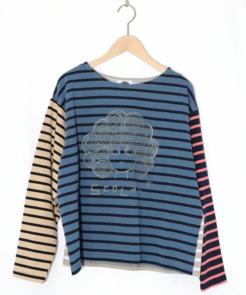 スカラーちゃん×ミックス配色ボーダープルオーバー-9