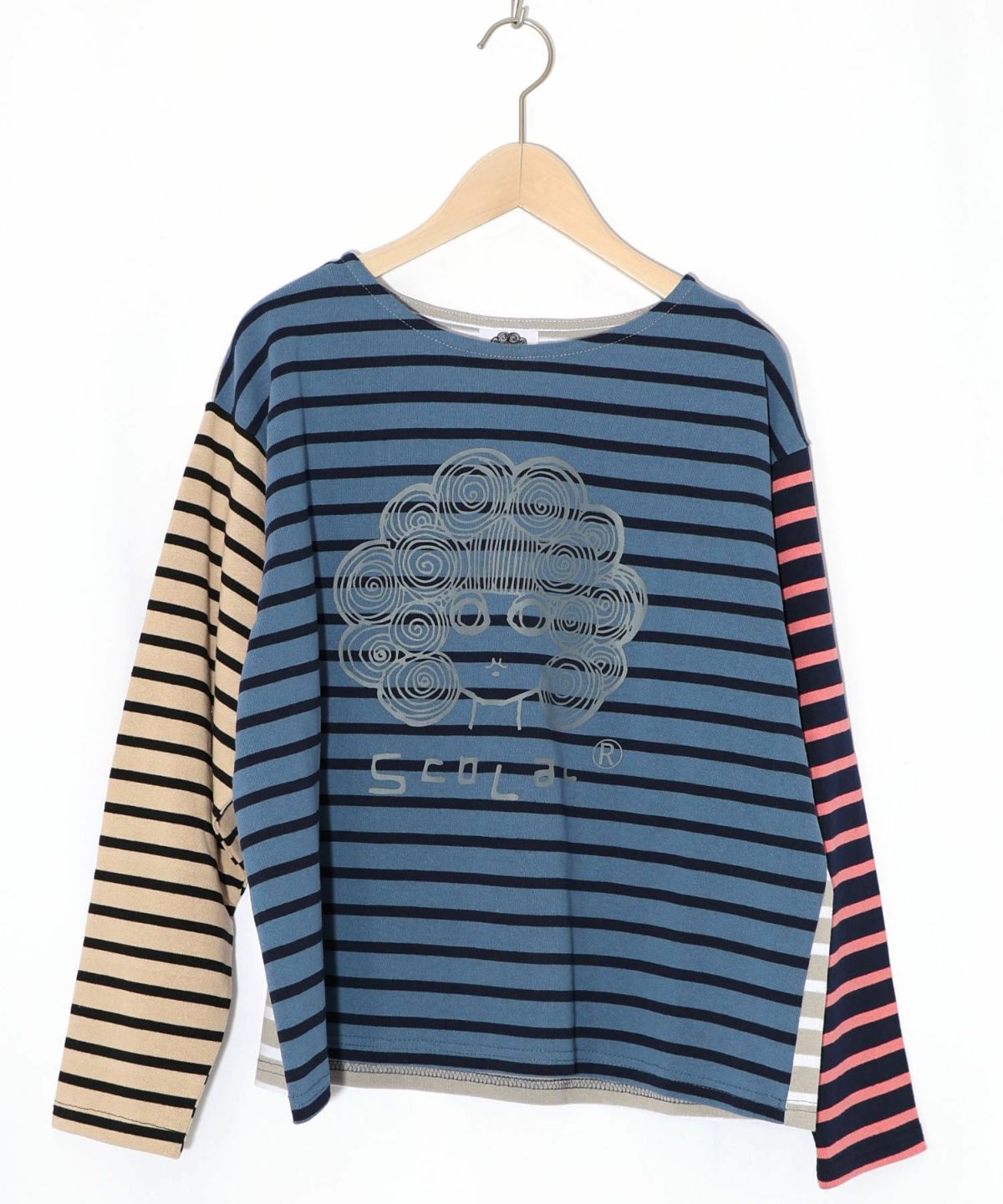 スカラーちゃん×ミックス配色ボーダープルオーバー-9