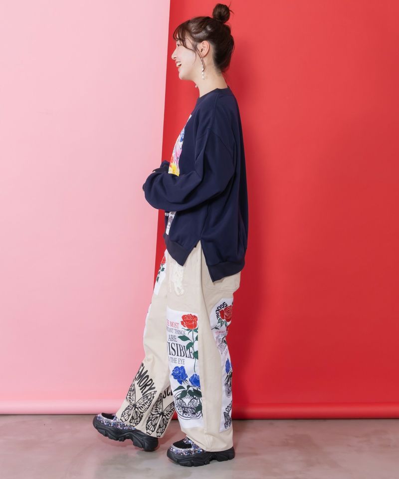 アップリケ×刺繍デニムorツイルパンツ-5