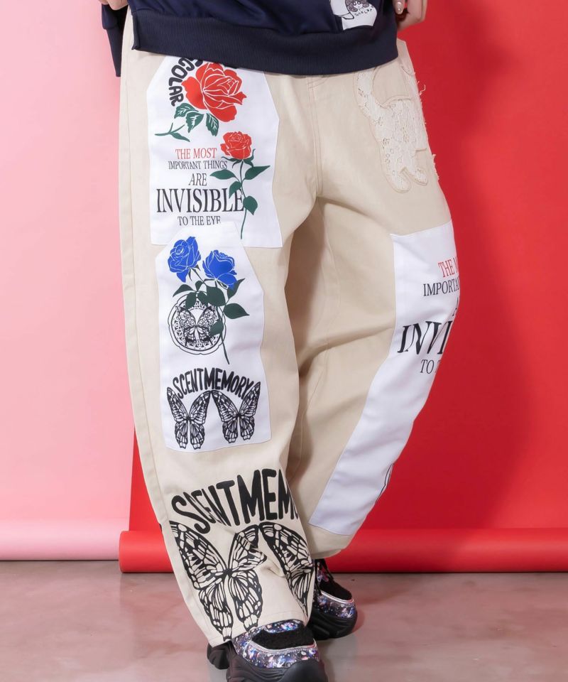 アップリケ×刺繍デニムorツイルパンツ-6