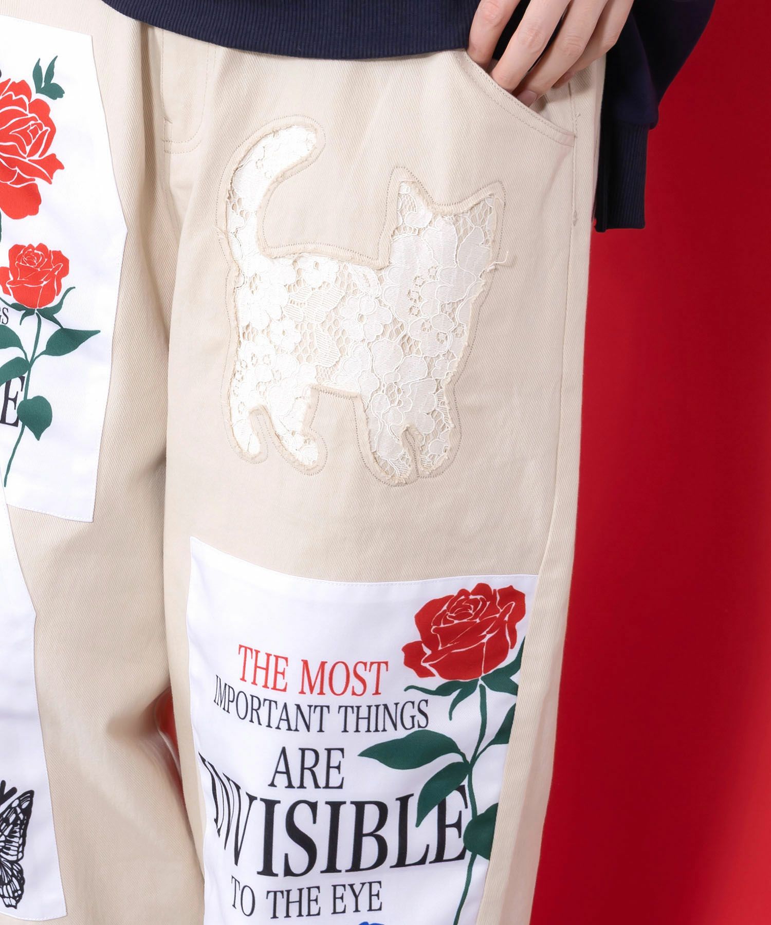 アップリケ×刺繍デニムorツイルパンツ-7