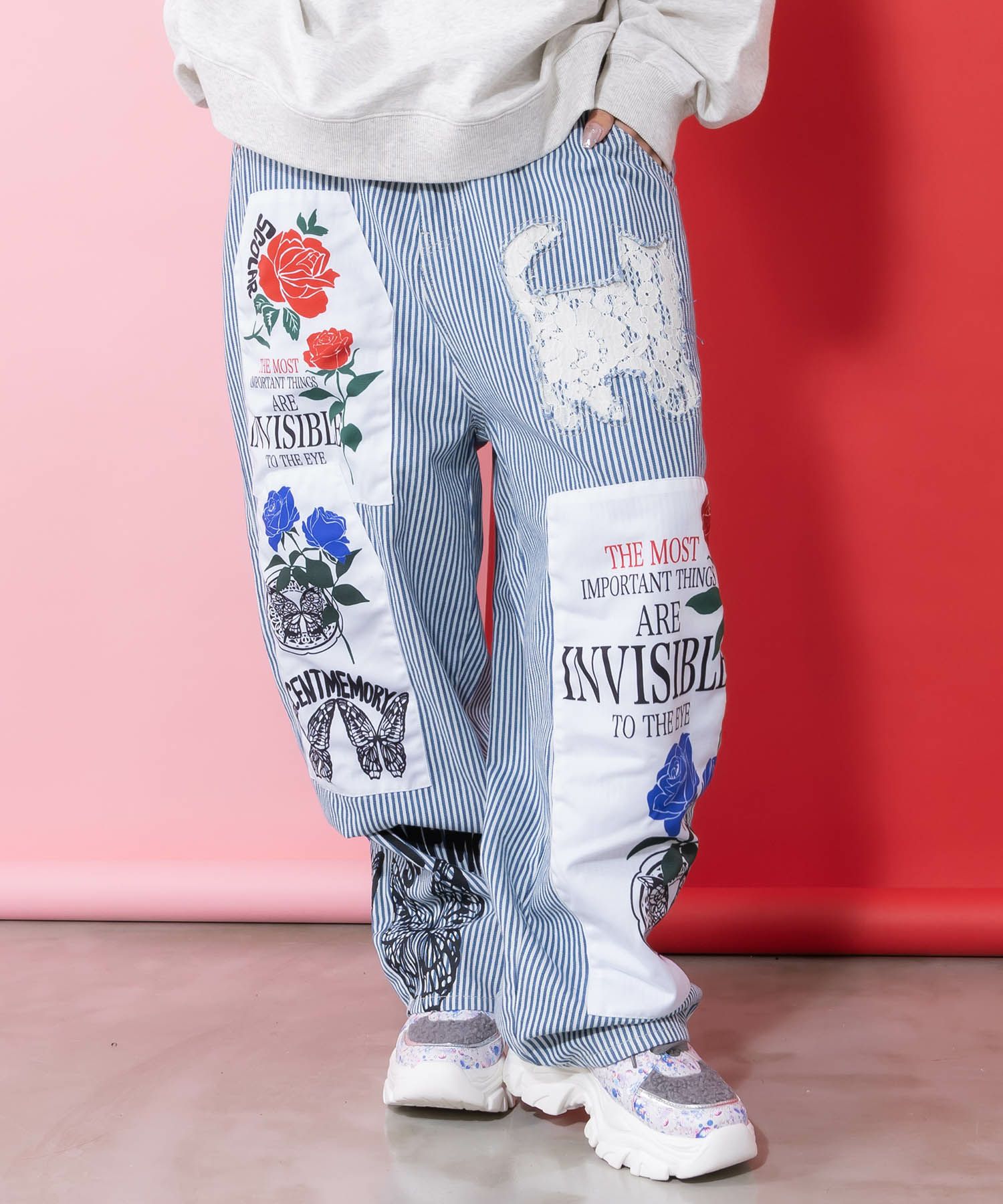 アップリケ×刺繍デニムorツイルパンツ-10