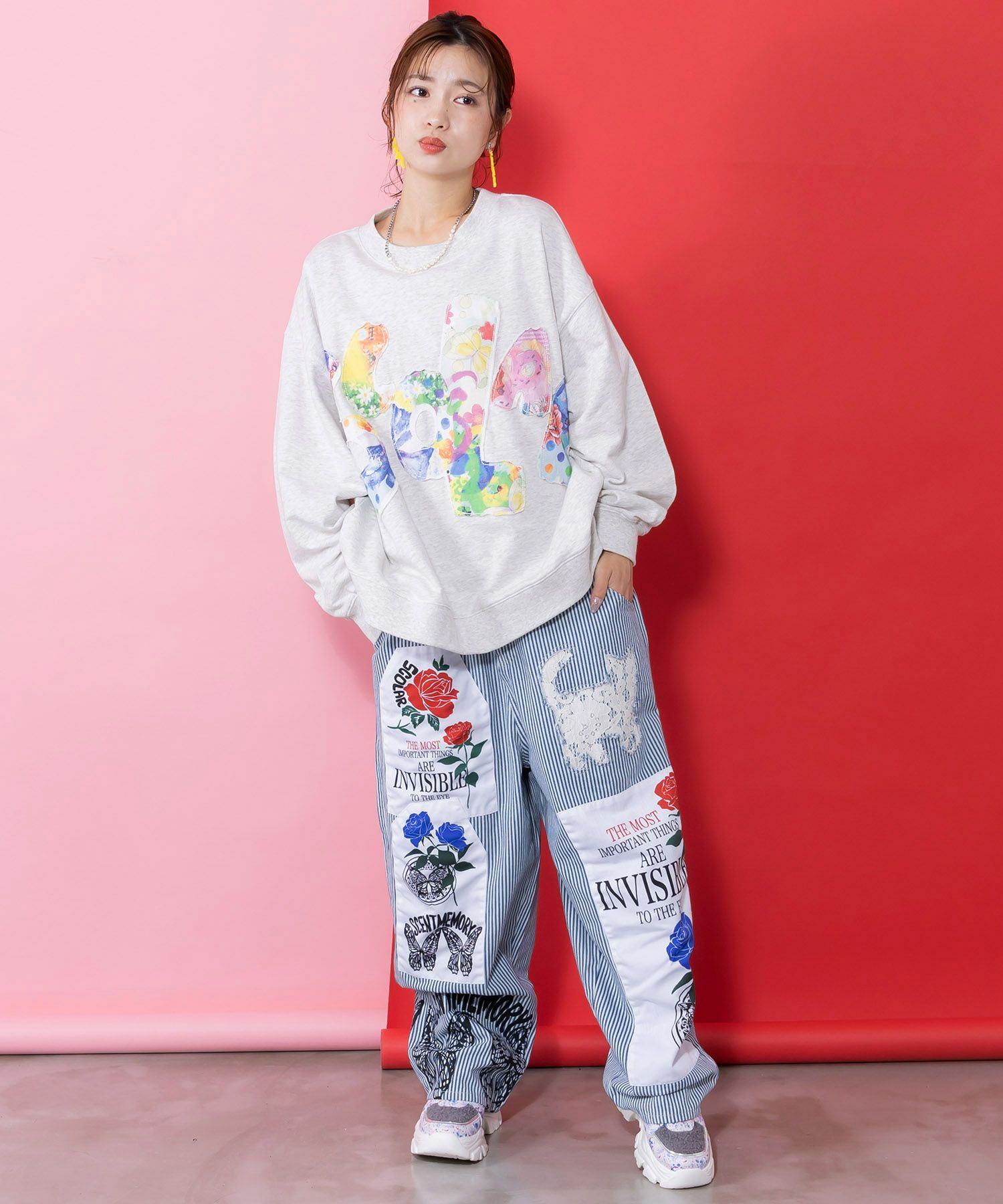 アップリケ×刺繍デニムorツイルパンツ-11