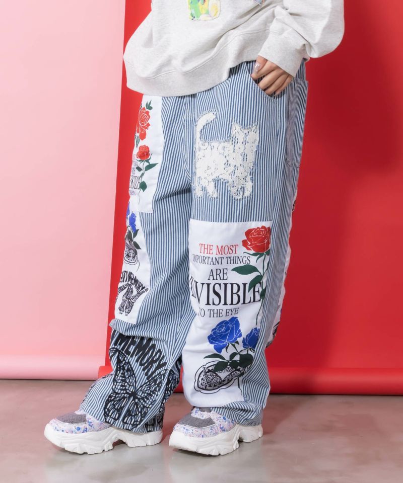 アップリケ×刺繍デニムorツイルパンツ-12