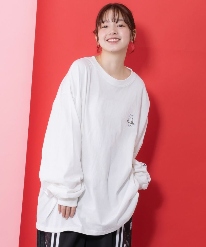 361105：ネコの洗脳柄ロングスリーブTシャツの通販-ScoLar