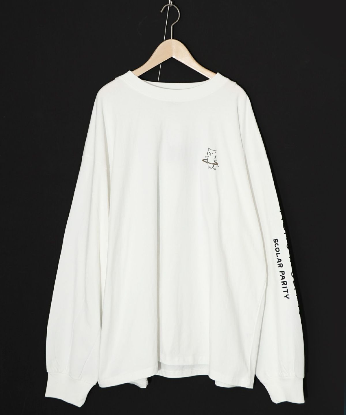 ネコの洗脳柄ロングスリーブTシャツ-14