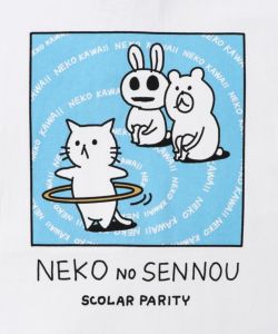 ネコの洗脳柄ロングスリーブTシャツ-16