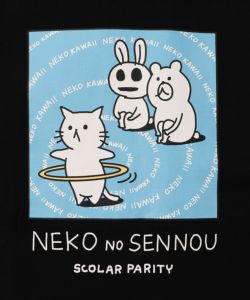 ネコの洗脳柄ロングスリーブTシャツ-19