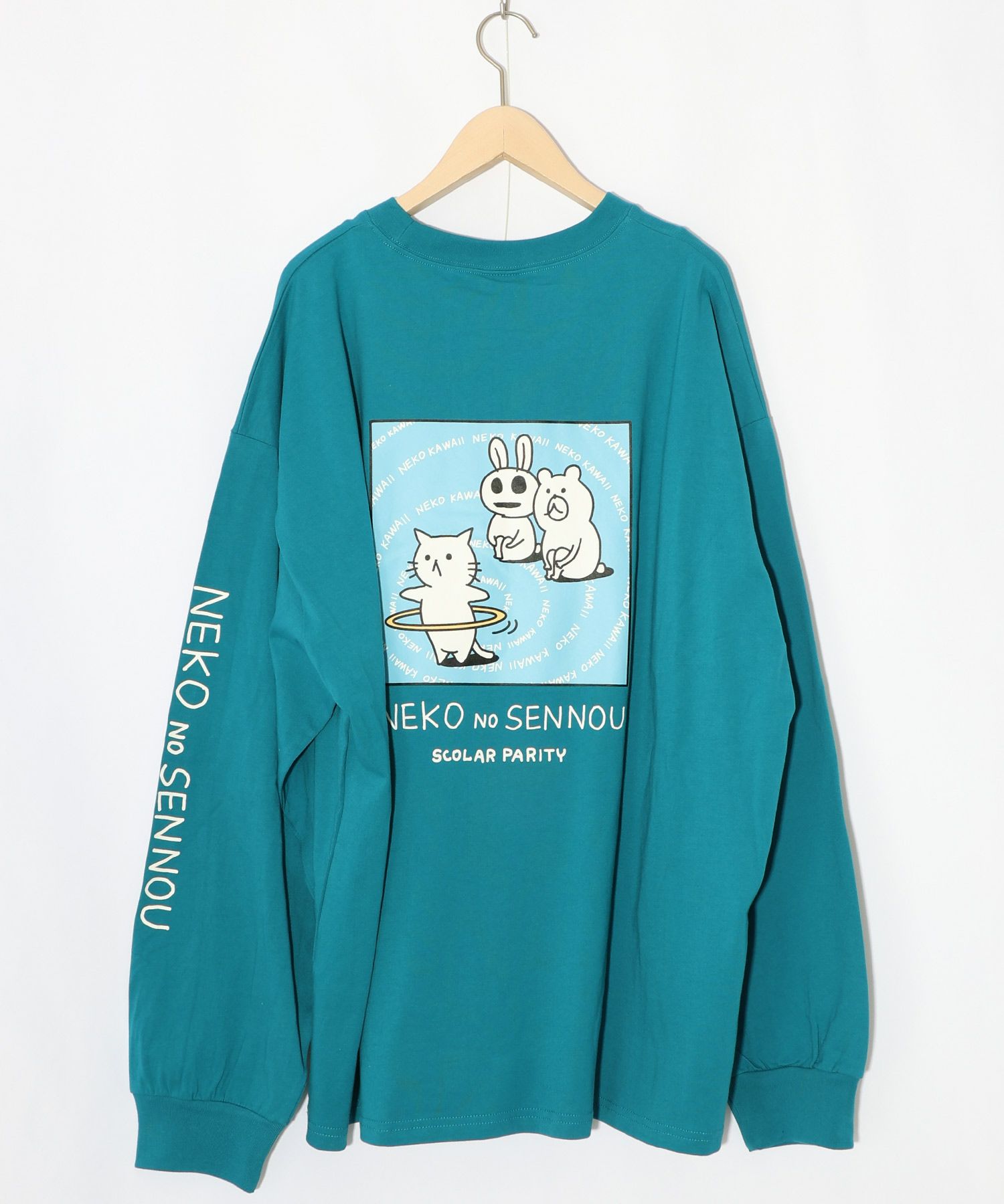 361105：ネコの洗脳柄ロングスリーブTシャツの通販-ScoLar