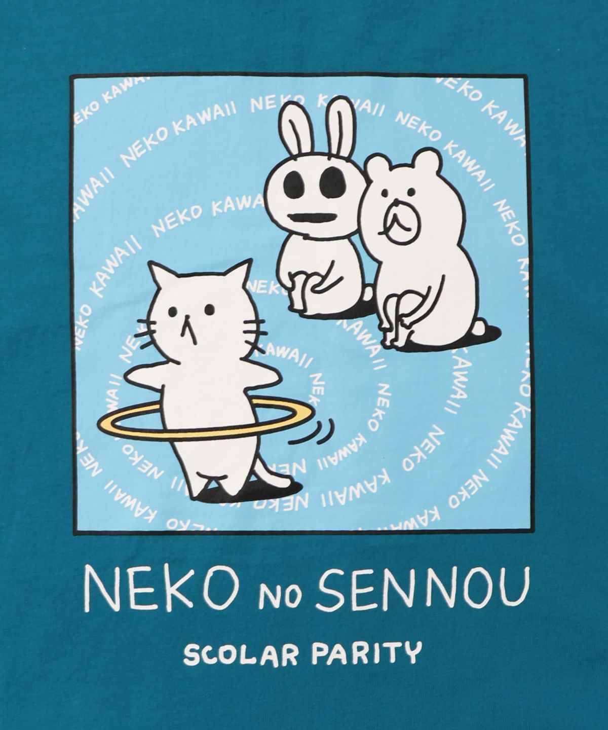 ネコの洗脳柄ロングスリーブTシャツ-22