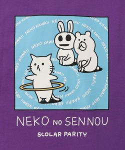 ネコの洗脳柄ロングスリーブTシャツ-25