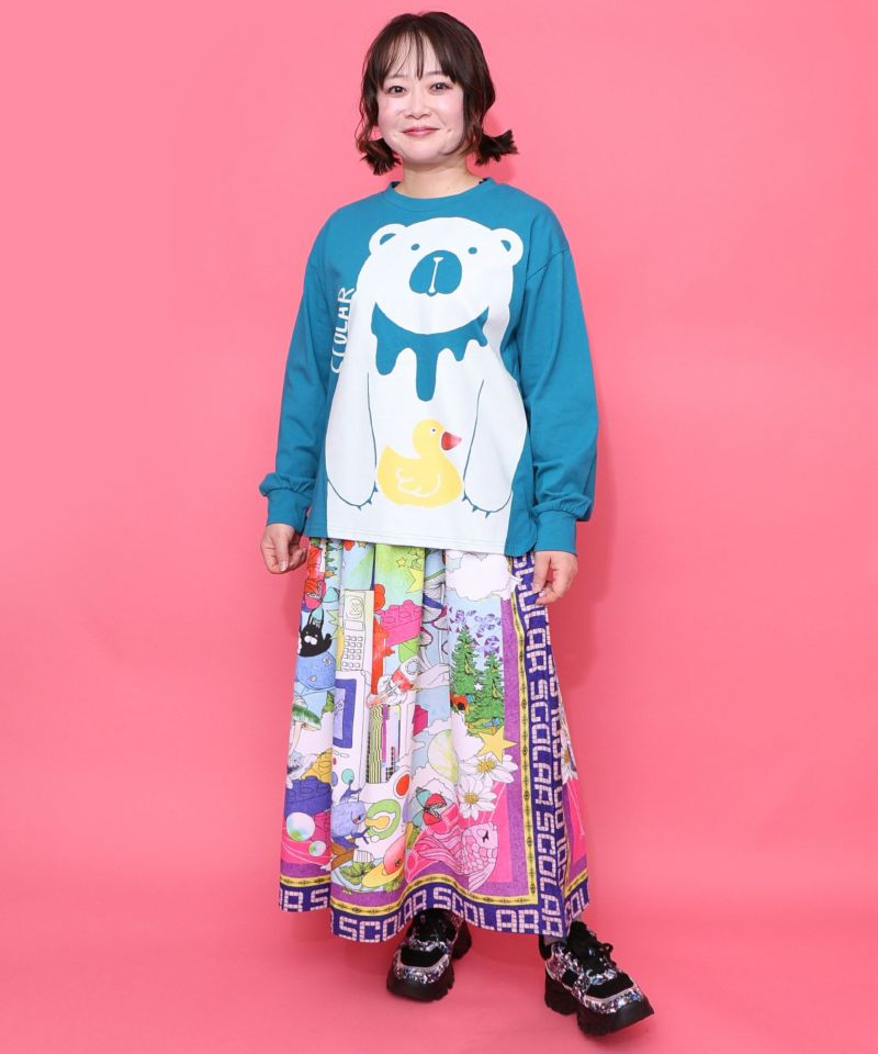 くま吉くんとアヒル柄ロンT-2