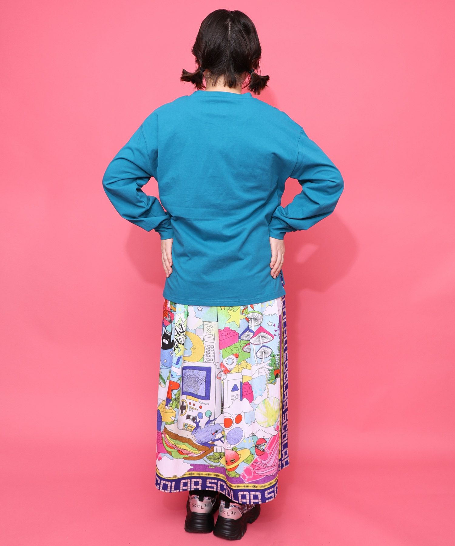 くま吉くんとアヒル柄ロンT-5