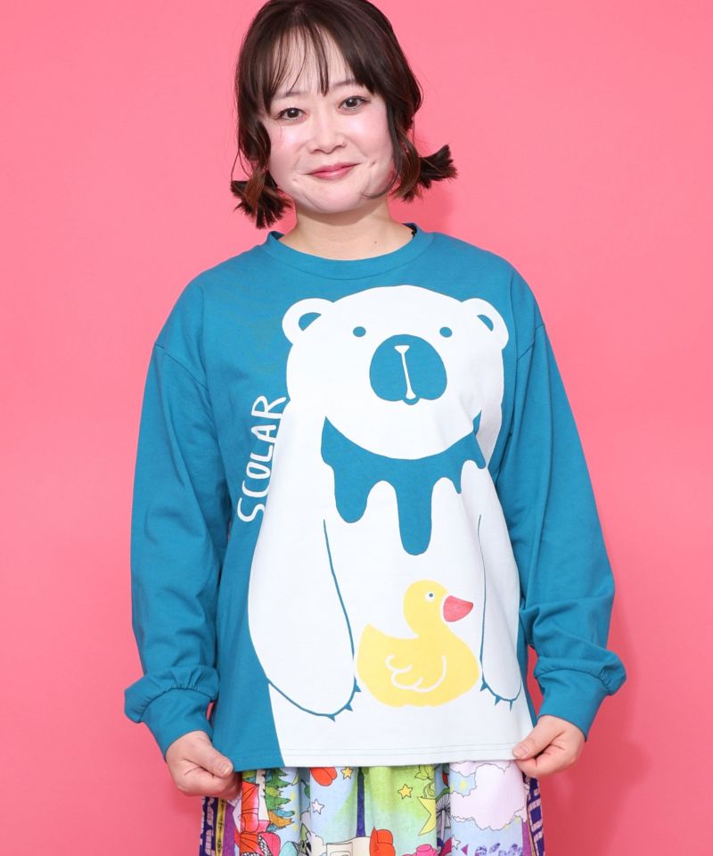 くま吉くんとアヒル柄ロンT-6