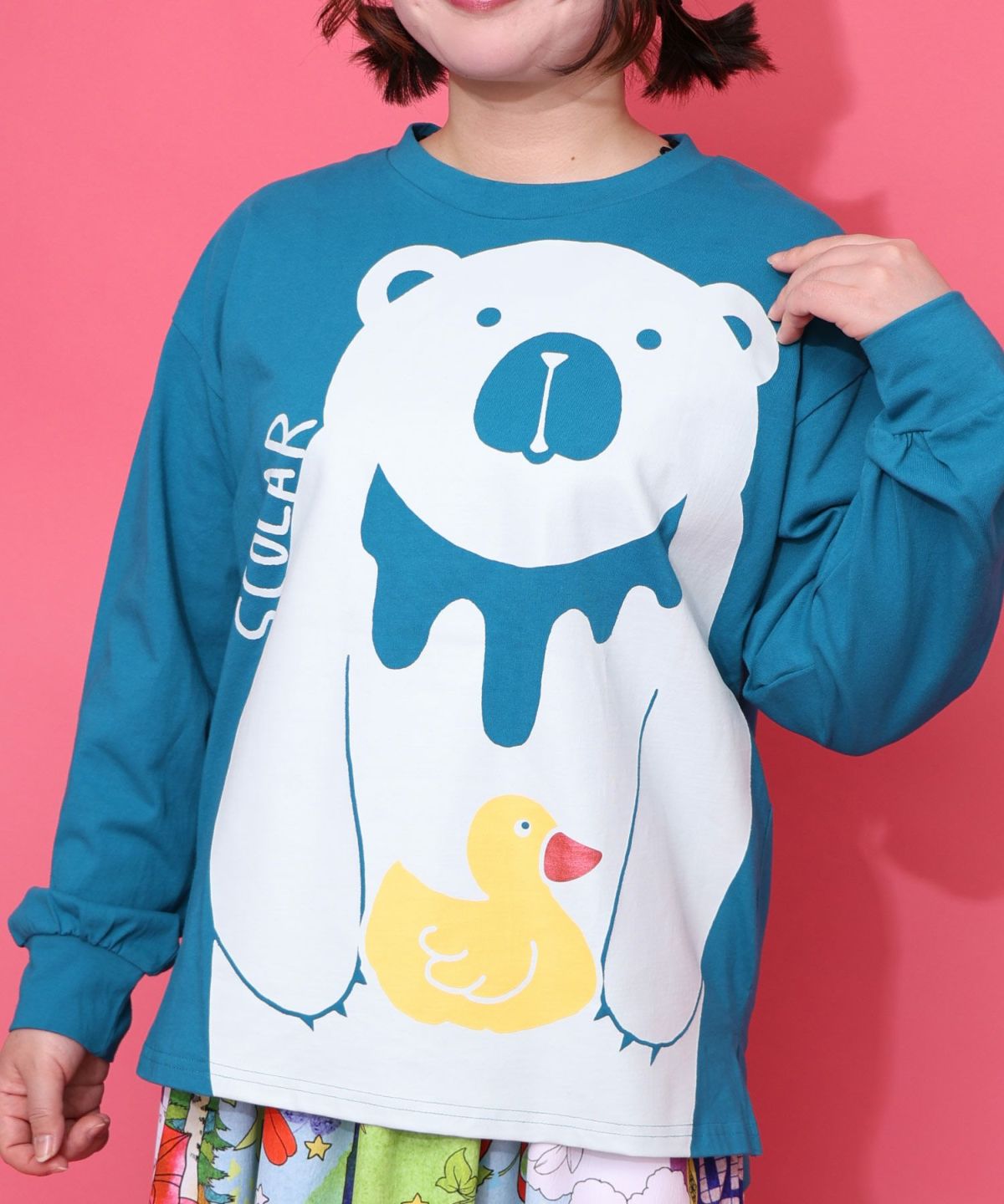 くま吉くんとアヒル柄ロンT-7