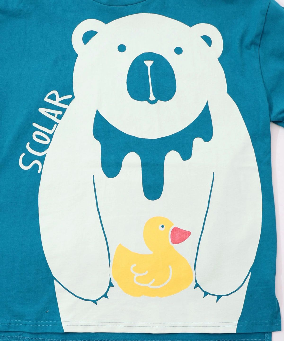 くま吉くんとアヒル柄ロンT-14