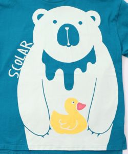 くま吉くんとアヒル柄ロンT-14