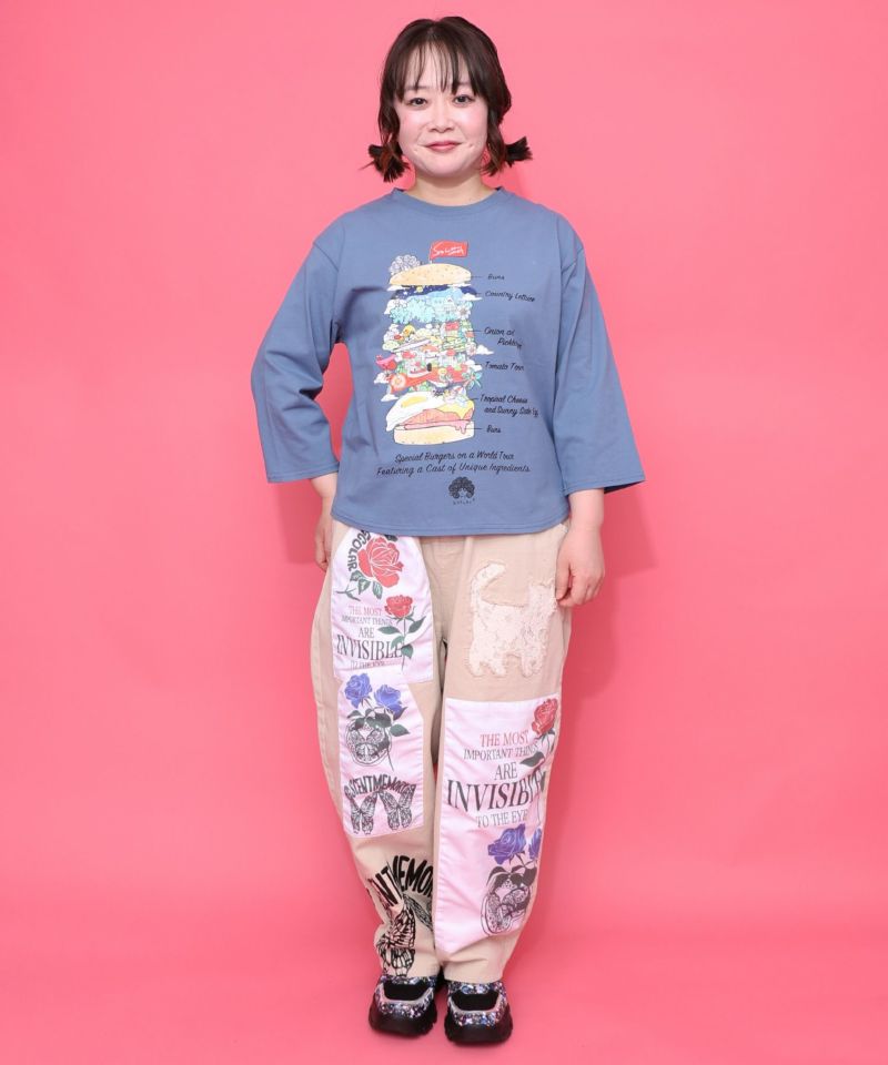 スカラーバーガータウン柄Tシャツ-3