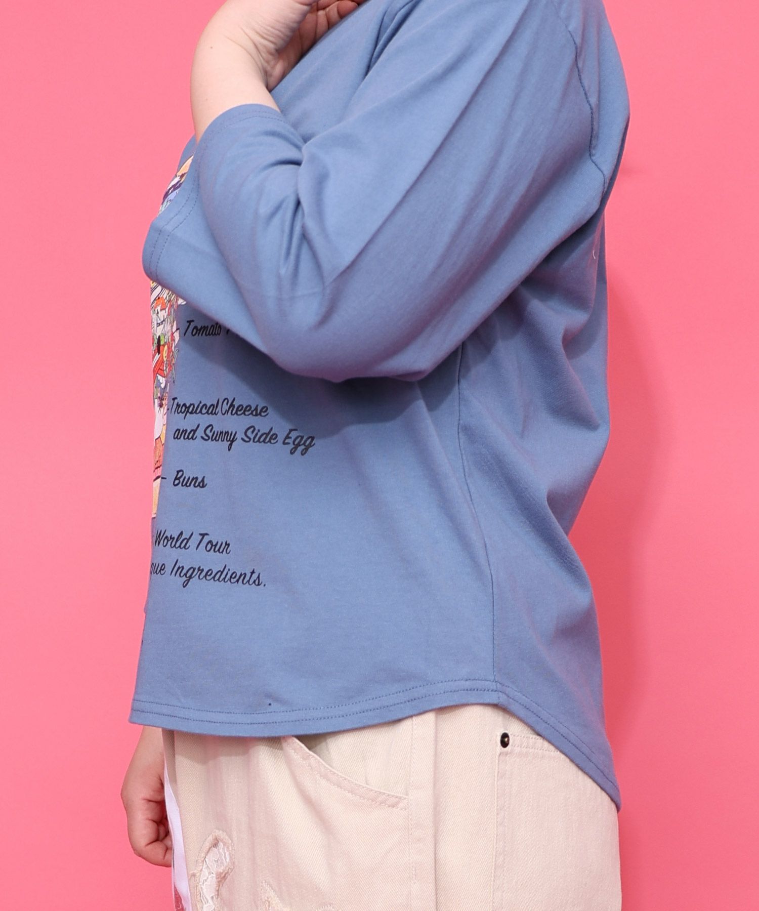 スカラーバーガータウン柄Tシャツ-5