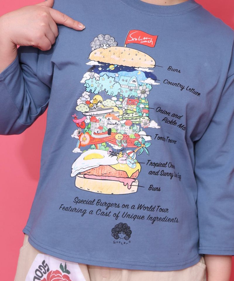 スカラーバーガータウン柄Tシャツ-8