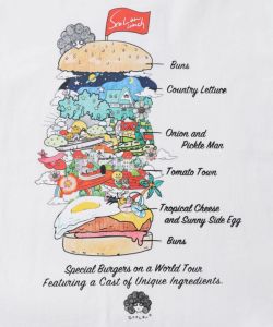スカラーバーガータウン柄Tシャツ-10