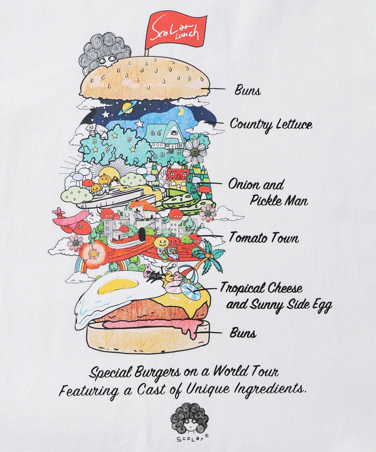 スカラーバーガータウン柄Tシャツ-10